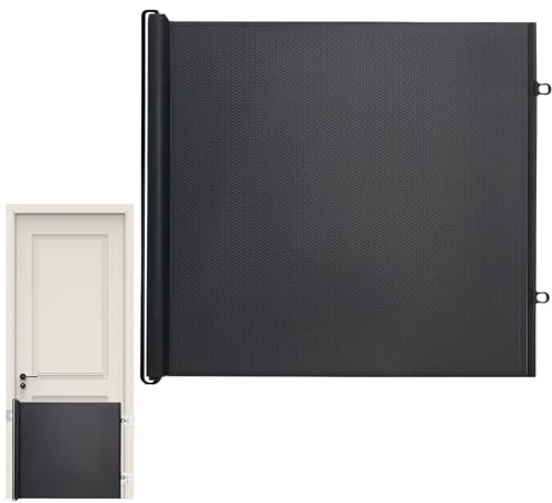 TABSIRAH Puerta retráctil para Interiores, Puerta Enrollable para bebés, de Cubierta, Barrera para Perros, recintos para Gatos al Aire Libre, corralitos para Perros de Escalera para el hogar