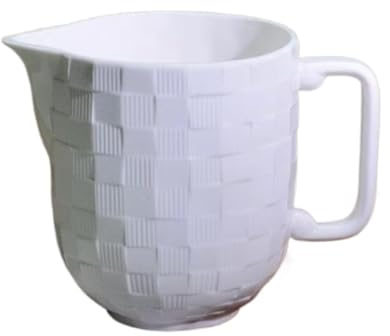 Nordic Ceramic Gravy Boat & Milk Jug - Simple White Design Small Grid Pattern - Perfect for Coffee Gravy and Family Gatherings - Elegant European Style