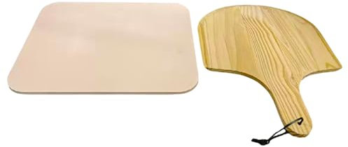 Pizza Grill Stone - Pizza Paddle, Ofen-Slab | Leistungsstarke Rinde, handgefertigte Brotplatte, Grillfliesen im Freien, rechteckige Backplatte, hitzebeständiger Backstein