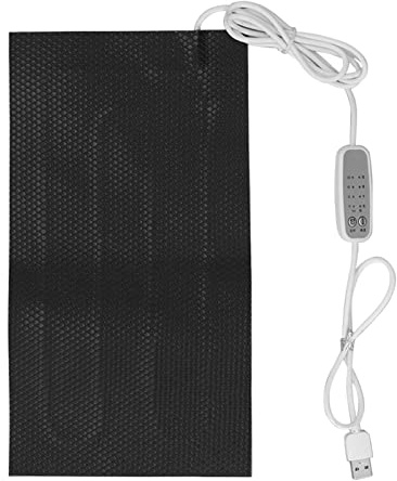 Qudinip Temperaturregulierendes Heizkissen, USB-betriebene, Waschbare Elektrische PVC-Heizmatte mit 4-Gang-Einstellung, für Schultern, Nacken, Rücken, Haustiere (15x30cm)