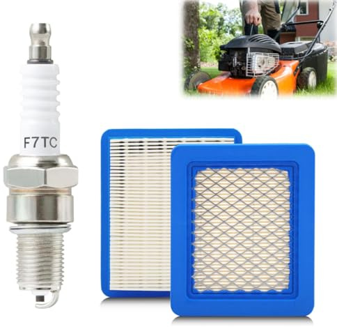 2PCS Luftfilter für Rasenmäher für Honda, Kompatibel für Briggs/Stratton Motoren mit F7TC Zündkerze und Anderen Garten Traktoren, Hochwertiger Ersatzfilter mit Einfacher Montage