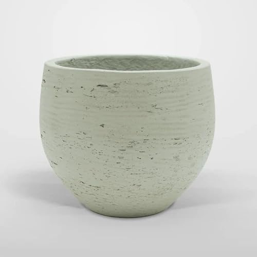 BLAINE - Maceta de Cerámica 25cm, Maceta Orb Gris, Macetas Decorativas Interior/Exterior, Soporte para Plantas, Complemento para Adornar Plantas Artificiales y Plantas Naturales Interior/Exterior