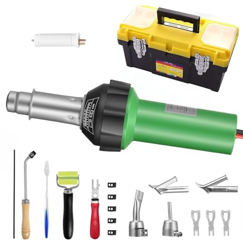 Trsaow Heißluftpistole 1600W 20℃ - 600℃ Kunststoffschweißgerät, Bodenschweißgerät, variable Temperaturregelung, 21 teiliges Heißluftpistolen Set, Abbeizen von Farbe, schrumpfendem PVC, Heimwerker