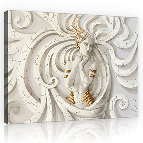 Forwall Leinwandbilder Canvas Medusa Frau 3D Modern Schlafzimmer Wohnzimmer Bilder Wandbild Kunstdruck Wandbilder Wand Bild auf Leinwand Aufhängefertig (10211, O6 (80 x 60 cm))