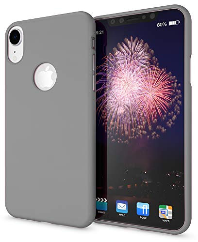NALIA Handyhülle kompatibel mit Apple iPhone XR, Ultra-Slim TPU Hülle Silikon Neon Case, Dünnes Cover Gummi Schutzhülle Skin, Etui Handy-Tasche Backcover Smartphone Bumper, Farbe:Grau