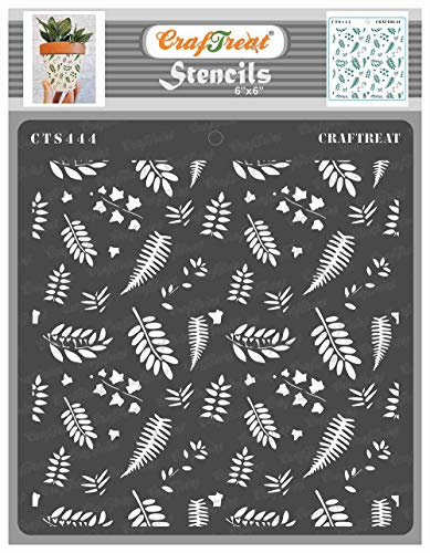 CrafTreat wiederverwendbare Herbstlaub-Schablonen zum Malen auf Holz, Wand und Boden – fallende Blätter-Muster-Schablone – 15,2 x 15,2 cm – DIY-Kunst- und Bastelschablonen für Blätter