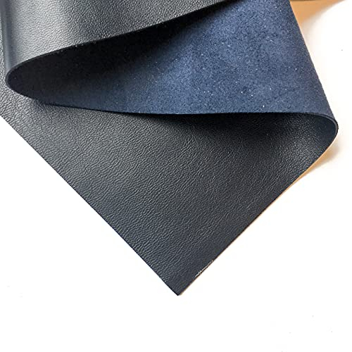 Echtes dunkelblaues Lammfell-Material: Echtlederblätter zum Basteln, Nähen, Schmuckherstellung und personalisierte Lederprojekte (dunkelblau, 20 x 25 cm)