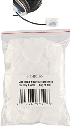 Disposable Headset Microphone Sanitary Covers - Bag of 100