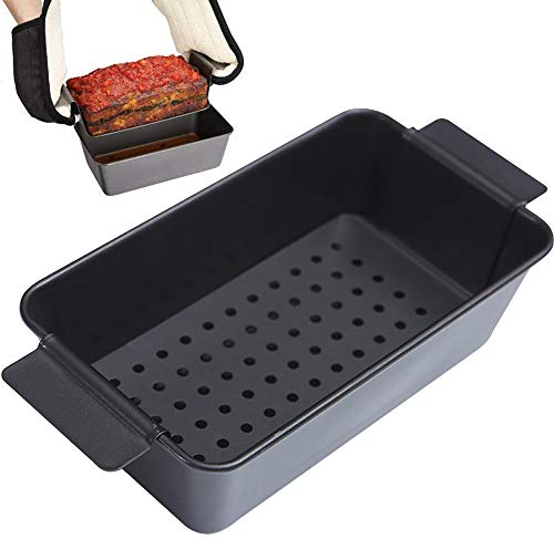 TAMUME Moule à Pain de Viande en Acier au Carbone à Dégagement Facile Avec Plateau Amovible, Moules de Cuisson Antiadhésifs pour Quiche, Pain de Viande et Lasagne