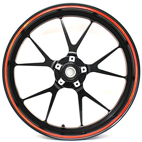 Felgenrandaufkleber Felgenrand Stripes Breite 7mm Chrom Hologramm mit Montagetool 16 17 18 19 Zoll für Auto Motorrad Felgen Aufkleber (Hologramm Rot)