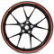 Felgenrandaufkleber Felgenrand Stripes Breite 7mm Chrom Hologramm mit Montagetool 16 17 18 19 Zoll für Auto Motorrad Felgen Aufkleber (Hologramm Rot)