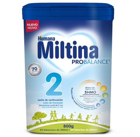 MILTINA PROBALANCE 2 - Leche de Continuación con 5 HMO, DHA y Yodo para el desarrollo del bebé - A partir de 6 Meses - 800g