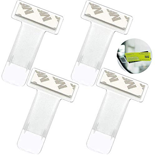 Favson Parkscheinhalter, 4 Stück Transparent Auto Windschutzscheibe Ticket Halter, Karten Halter mit Saugnapf für Auto-Scheibe transparent,