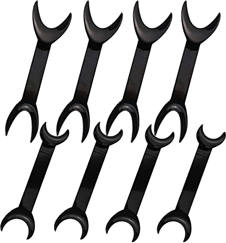 8 Stück schwarzer T-förmiger Intraoral-Wangen-Lippenretraktor, 4 große Größen + 4 kleine Größen Doppelkopf-Mundöffner für Zahnaufhellung, zahnärztliches kieferorthopädisches Mundpflege-Werkzeug