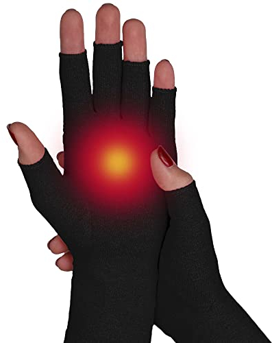 SULPO Kompressionshandschuhe - Warme Handschuhe, fingerlos - Handbandage zur Linderung von Rheuma, Arthrose, Arthritis, Sehnenscheidenentzündung, Karpaltunnelsyndrom - Größen: S, M, L