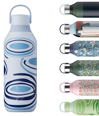 Chilly's Bottle Serie 2 - Botellas térmicas de acero inoxidable con gollete suave y asa - Klein Blue Hockney, 500ml