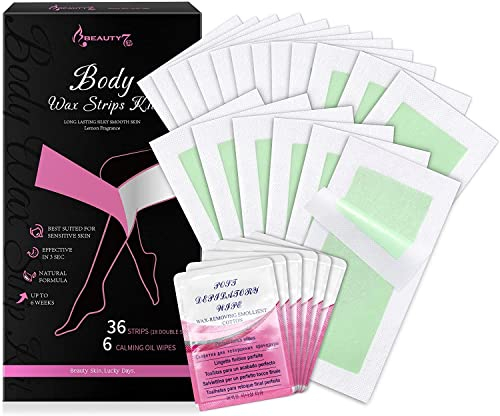Beauty7 wax strips Wachs-Streifen Anwendung für Beine & Körper Gelwax Bis zu 4-6 Wochen glatte Haut Enthaarungsstreifen Geeignet für sensible Haut