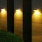 SUAVER 4pcs Solarlampen für Außen 9 LED Dachrinnen Solarleuchten Wasserdicht Zaunlicht Wireless Sicherheitswandleuchte Solar Außenlampe für Patio,Gehwege,Hof,Garage,Eave (Schwarzes warmweißes Licht)