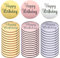 AIEX 33pcs Acrylic Happy Birthday Topper, Acrylic Happy Birthday Disc Mirror Acrylic Cupcake Toppers Mini Acrylic Cupcake Toppers Custom Cake Topper Name (Gold, Silver and Rose Gold, Round)