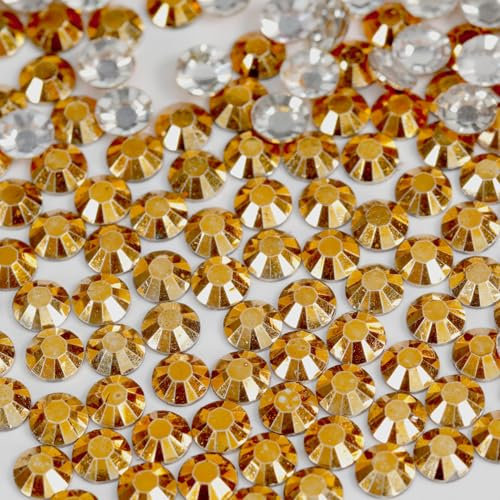 1000pcs 3mm Flat Back Non-Stick Rhinestone Crystal Diamantes Nail Art & Craft Scrapbooking Embellishments 90 Available Colours (3mm, Gold #32)