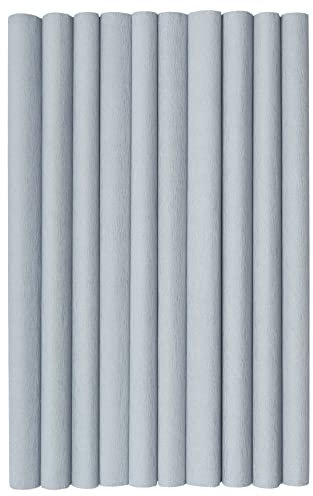 Krepppapier 50x200 cm Crepepapier für Handwerke, Kräuselpapier zur Dekoration, Schulpapier, Rollenpapier Elastizität, nicht abfärbende Farben, grau 10er Pack