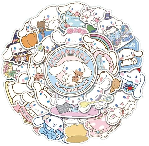 für Cinnamoroll babyCinnamoroll Aufkleber Cinnamoroll Sticker Set 50 Stücke Deko für Auto Laptop Skateboard Fahrrad Moped Motorrad Fahrrad Computer,Geeignet für Erwachsene Kinder