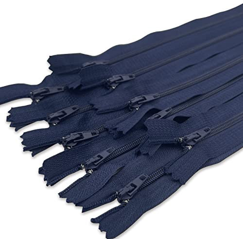 MARARDI [Packung 10] Reißverschlüssen [Navy Blau] Nylon [20 cm] Nähen und Basteln zum Kleidung Taschen Stoff für Nähmaschine Patchwork Plastik Baumwolle Zipper mit Metallreißverschluss