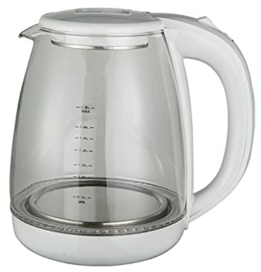 FairUo Kettles, Tea Kettles 1.8L Kettles for Boiling Water Tea Coffee Borosilicate Glass 1500W Portable Household Appliances for Hotel Family Trip Water Boiler Pot Teapot/Grey