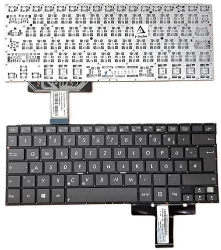 T-ProTek Tastiera da caffè tedesca senza illuminazione compatibile per ASUS Transformer Book TX300