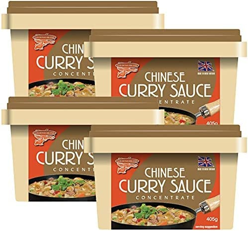 GoldFish Boîte de 4 boîtes de pâte concentrée pour sauce au curry chinoise 405 g