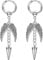 JOLCHIF Silver Plated Feather Hoop Earrings for Women Long Chain Tassel Earrings Wing Kpop Earrings