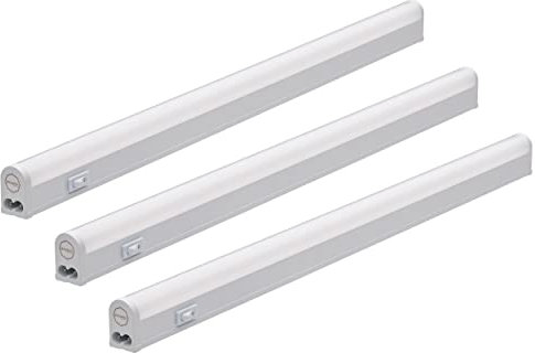 Oktaplex 3er Set Riga Unterbauleuchte LED 28 cm neutralweiß 4000K LED Leiste 230 V 370 Lumen mit Schalter erweiterbar Küchenlicht 4W