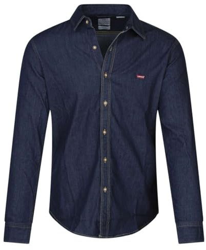 Levi's Homme Long-Sleeve Battery Housemark Slim, Nero Dark Wash, XL