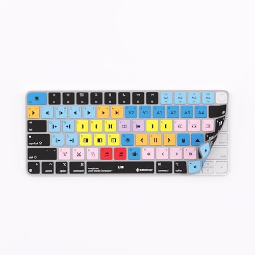 Tastaturabdeckung für Avid Media Composer – kompatibel mit Apple Magic Keyboard (nicht numerisch) mit/ohne TouchID – verbessern Sie Ihre Bearbeitungsfähigkeiten