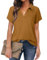 Gaharu Schicke Oberteil Damen Elegant Flieder Blusen & Tuniken für Damen Kurzarm Tunika Baumwolle Einfarbig Bluse Frauen Lange für Sommer Bequeme Bluse Lässige Sommerkleidung