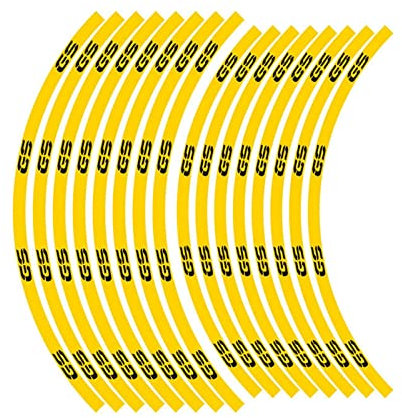 Für B&M&W F800 GS F750 GS R1200 GS Adventure R1150 GS G310 GS Logo Motorrad Reflektierende Aufkleber Radaufkleber Reifen Felge 17 19 Zoll Zubehör (Color : Yellow)