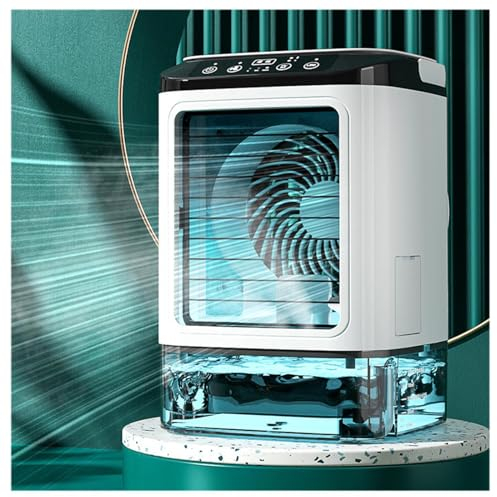 Air Cooler Fan, 900ml Water Tank,with Ice Box,3 in1 Air Cooler Fans Cooling Mist,7 LED Lights,with Handle Air Conditionaer for Home Work Office