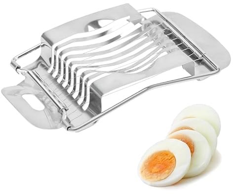 Eierschneider Profi-Eierteiler Eierschneider Edelstahl Erdbeerschneider Eierharfe Eischneidewerkzeug für Runde und Ovale Scheiben