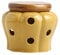 kesurpae Pot de Stockage d'ail Facile à Nettoyer, Accessoire de Cuisine Essentiel pour Chaque Maison, Pot à ail en céramique avec Couvercle Creux, Jaune