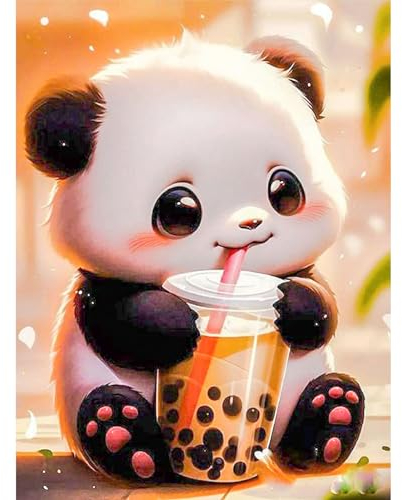 Wenfdrtr Diamond Painting Erwachsene Panda- Diamant Painting Bilder Panda, 5D Crystal Art, Diamant Malerei Tiere für Geschenk Zuhause Wanddekoration 30x40cm
