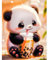 Wenfdrtr Diamond Painting Erwachsene Panda- Diamant Painting Bilder Panda, 5D Crystal Art, Diamant Malerei Tiere für Geschenk Zuhause Wanddekoration 30x40cm