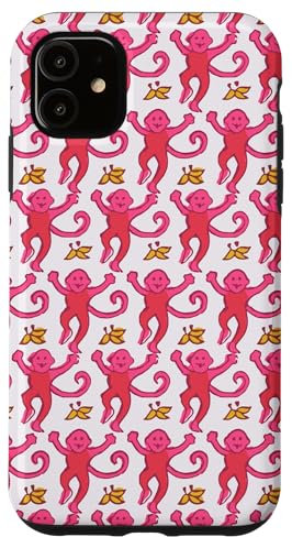 Pink Roller Monkey Funny Cute Rabbit Affe Hülle für iPhone 11