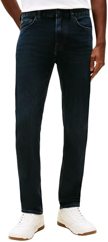Tommy Hilfiger Straight Denton Jeans Washes Vaqueros, Denim (Blue Black), 28W / 32L para Hombre