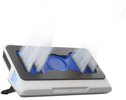 Flydigi BS1 Laptop Cooling Pad Wind-Pressure Closed-Loop Turbo-Fan (MAX 3000RPM) Dual Noise Reduction Intelligent Temperature Control 3-Angle Adjustable RGB Laptop Cooling Stand Wide Compatibility