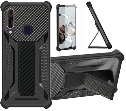 Aroepurt Hülle Für Wiko View 3 PRO Hülle Case Handyhülle Schutzhülle Cover [mit gehärtetem Glas-Screen-Protector] Hybrid [Folding Support Magnetic] [Frosted Anti-Fingerprint] Schwarz