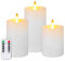 Auemaniliy LED-Kerzen, LED-Kerze mit Fernbedienung und Timer, batteriebetriebene Kerze, gefälschte Kerze, glatte Kanten, romantische Stimmung und minimalistische Wohnkultur, 3 Stück (weiß)