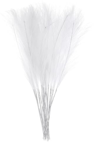 QUARKZMAN 16pz Erba di Pampa Finta 53cm Artificiale Finto Erba Pampa Decorativo per Riempitivo Vaso Pavimento, Decorazione Matrimonio, Decorazione Casa, Bianco