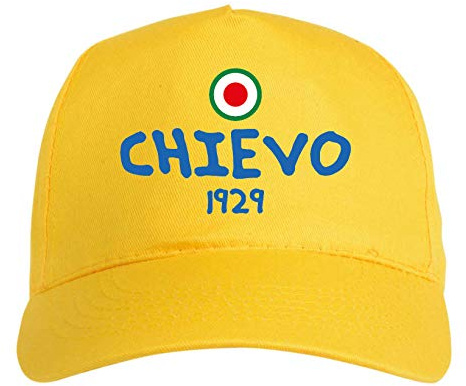 Generico Cappellino Ricamato quartiere VR Chiev Giallo - Sportivo Ultras, in Poliestere, 5 Pannelli, Regolazione a Strappo