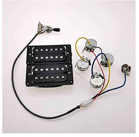 Nouveaux micros Humbucker guitare électrique micros 4C zèbre/ensemble noir Kit de Micro Guitare Électrique(Black Wiring Harness)