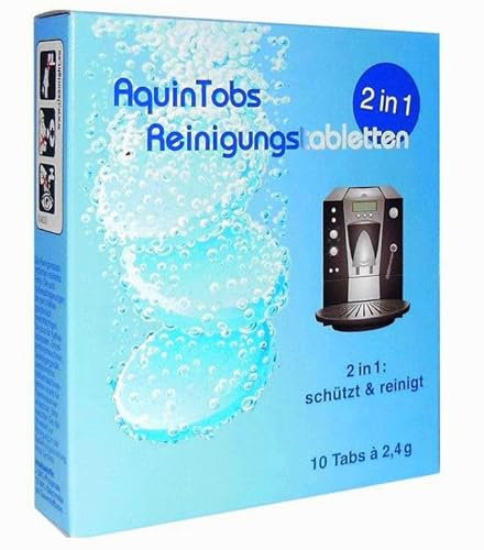 2in1 Reinigungstabletten Reinigungstabs Pflegetab 10 x 2,4g passend für Siemens EQ Series TZ80001B TZ80001B Espressomaschine und Bosch VeroBar TCZ8001A TCZ8001N TCZ8001 Reinigungstabletten (6)